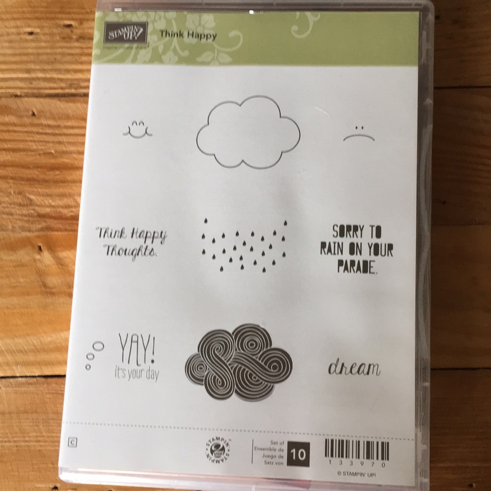 Stampin up- think happy- rubber cling
